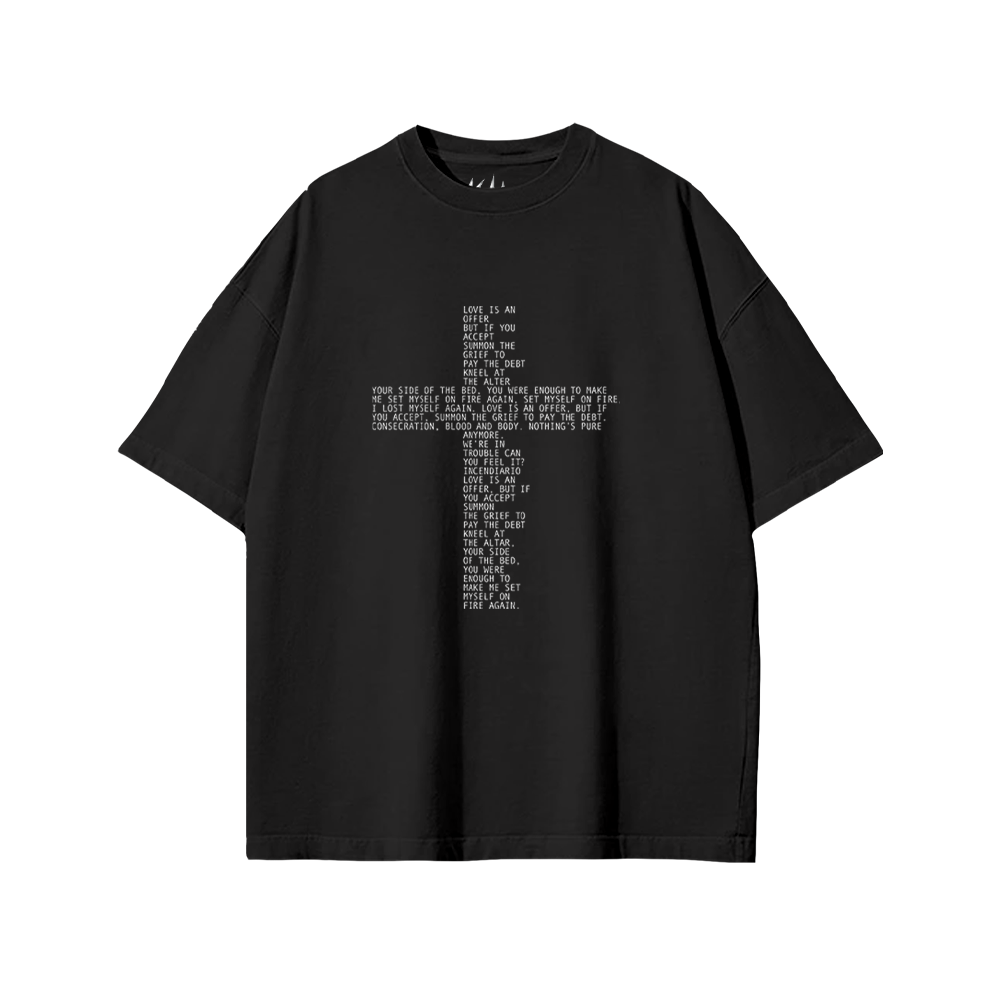 CROSS LYRIC BLACK TEE