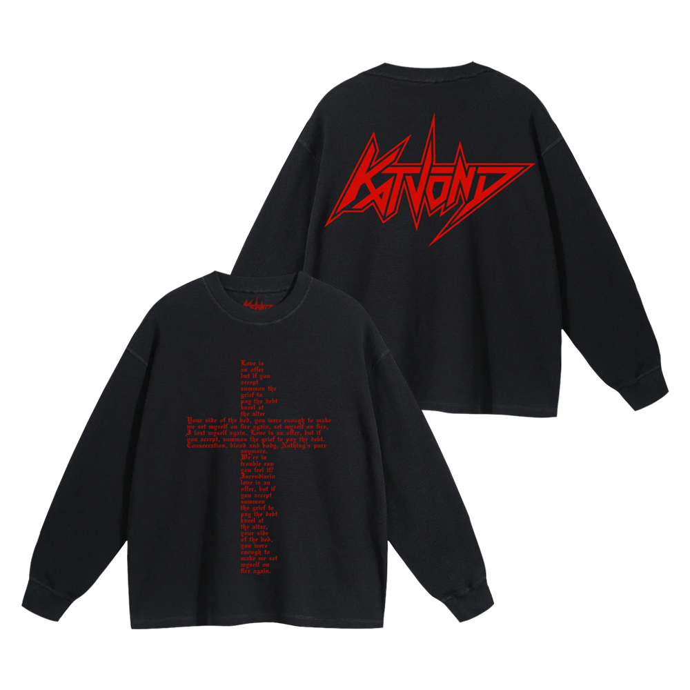 Cross Lyric Black Long Sleeve Tee