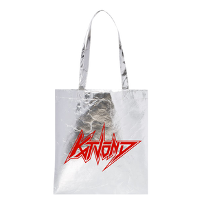 METALLIC SILVER LOGO TOTE